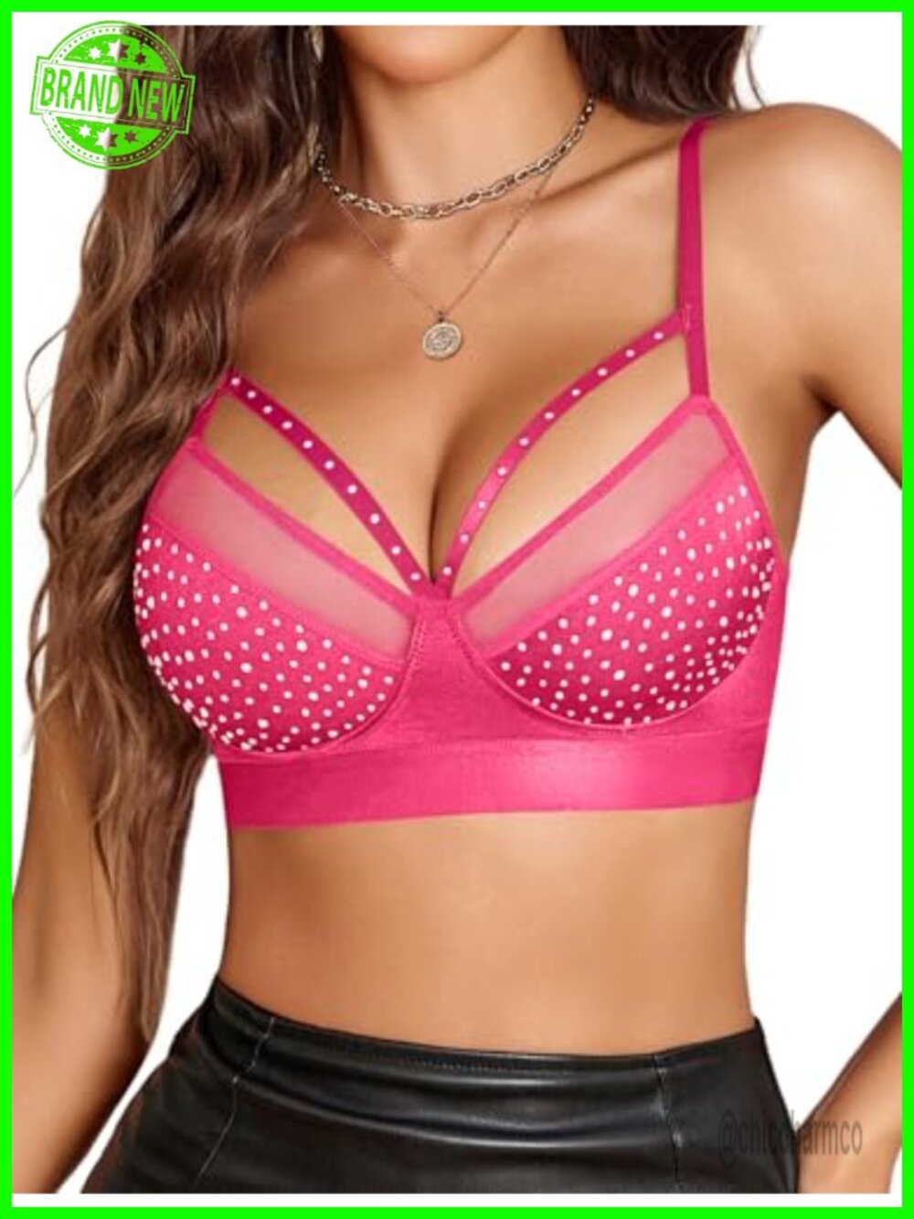Rhinestone Lace Bralette Wireless Strappy V Neck Rave Top